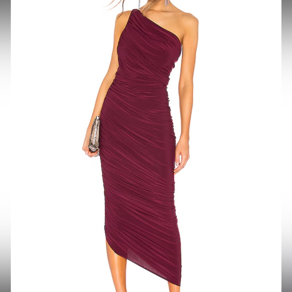 Norma Kamali Diana Gown in Plum